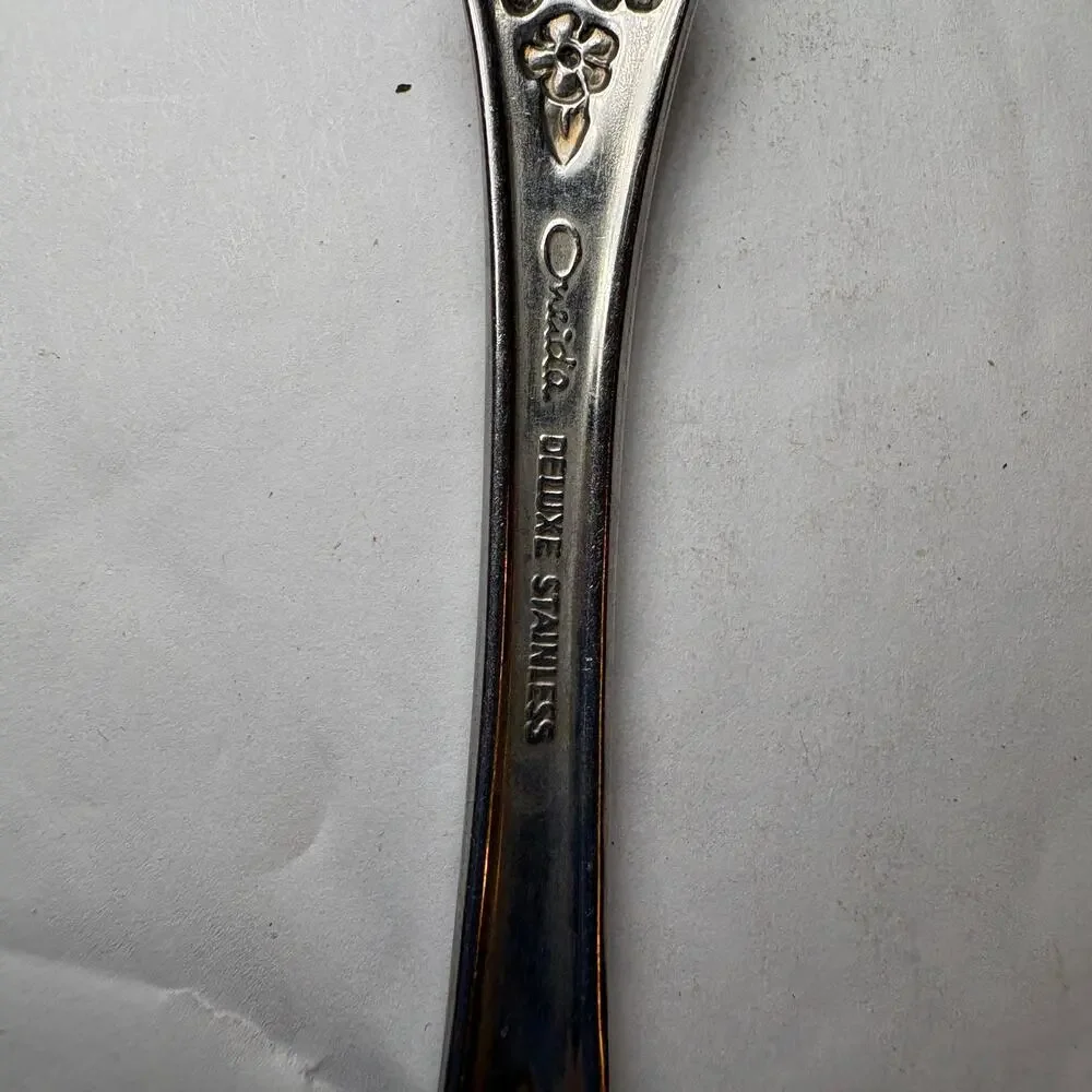 Set 2 Oneida RAPHAEL Stainless Distinction Deluxe Glossy Serving Spoons